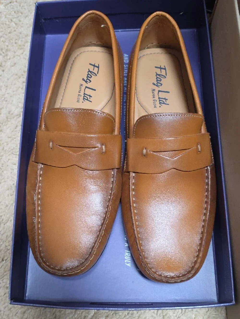 Mario Penny Loafers — Tan Slip-On Dress Loafers